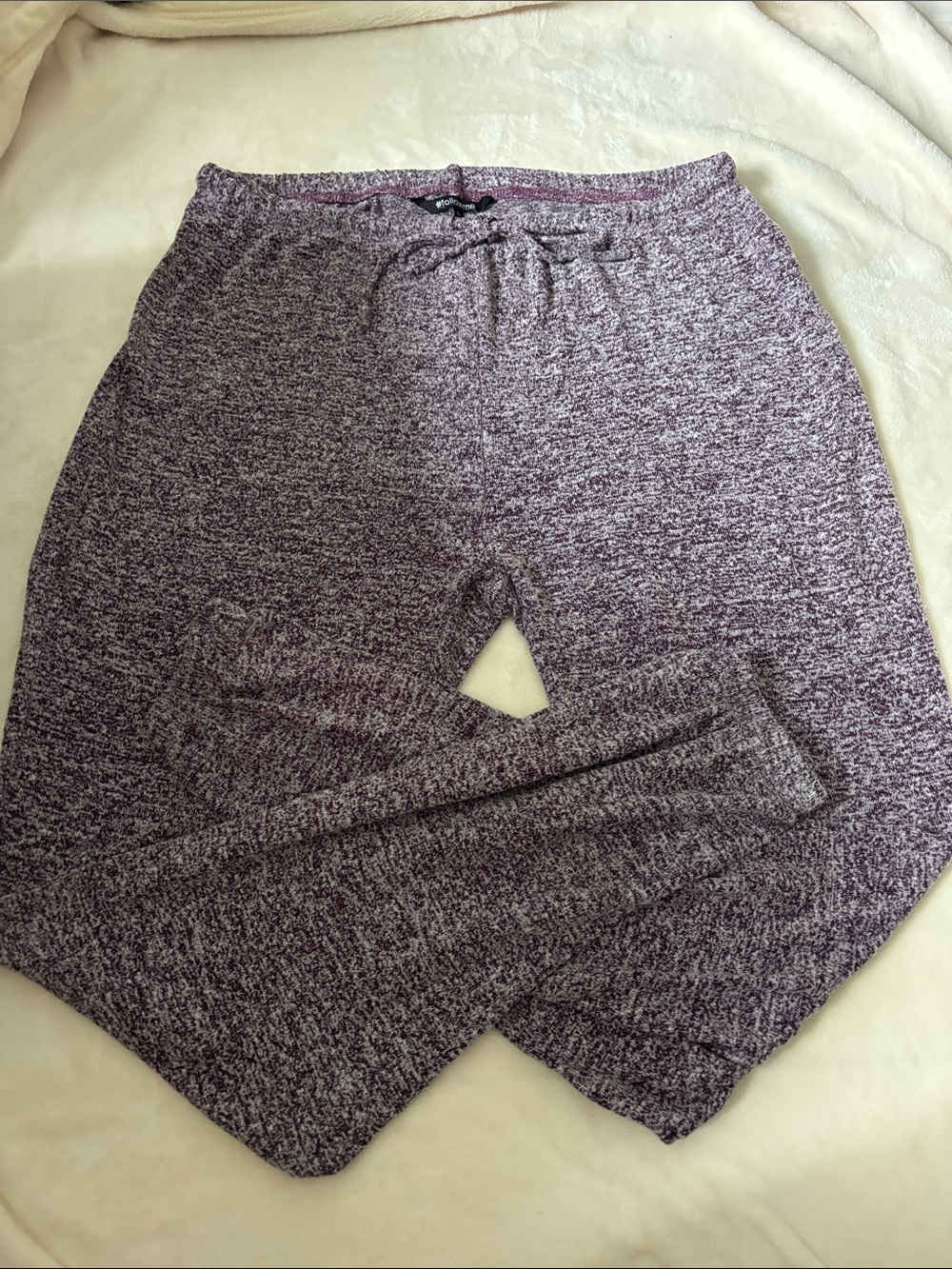 Cozy Women’s Knit Jogger Pants in Heather Purple SZ L